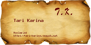 Tari Karina névjegykártya